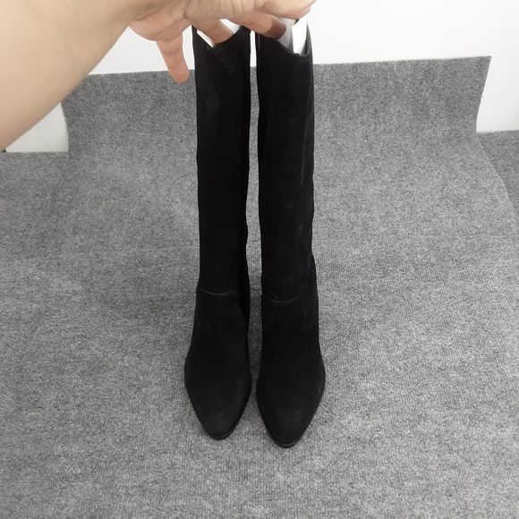 Vince Camuto Black Suede Heeled Boots - Picture 3 of 9